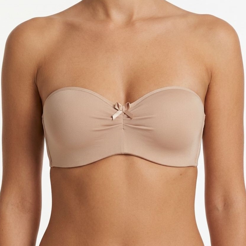Sutiã Tomara que Caia Com Bojo Trançado Sem Alça 3 Tiras Lingerie Costa Nua Confortável Dia a Dia