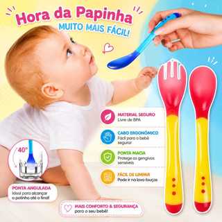 Kit Colher Garfinho de Silicone Colher Infantil bebê escolar creche berçário escolinha