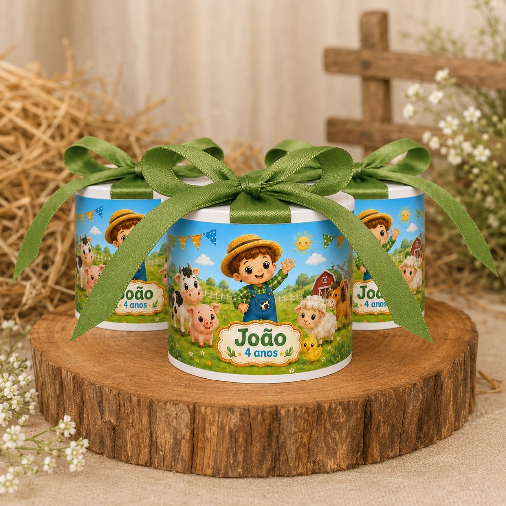 Tubolatas personalizadas Fazendinha • Lembrancinha maternidade | batizado | aniversário | chá de bb •  festa infantil