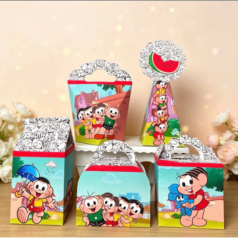 Caixinhas TURMA DA MÔNICA Pronta Entrega Kit Festa Lembrancinhas Decoração Aniversário