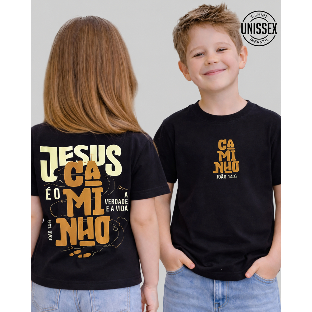 Camiseta Gospel Cristã Criança Jovem Adolescente Unissex 100% Algodão Premium