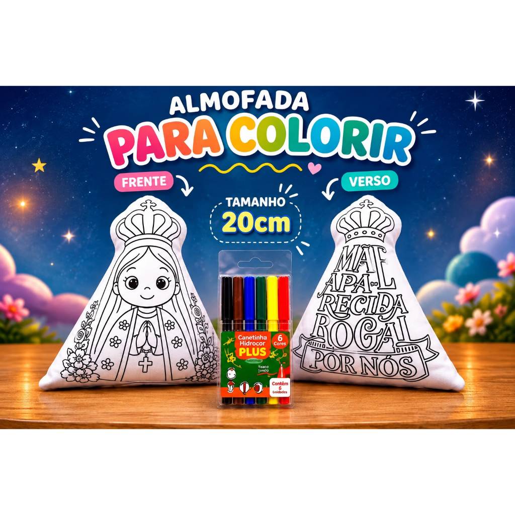 NANINHA NOSSA SENHORA APARECIDA DE COLORIR , ALMOFADINHA DEVOCIONAL DA MÃEZINHA APARECIDA DIRETO DA CIDADE DE APARECIDA!