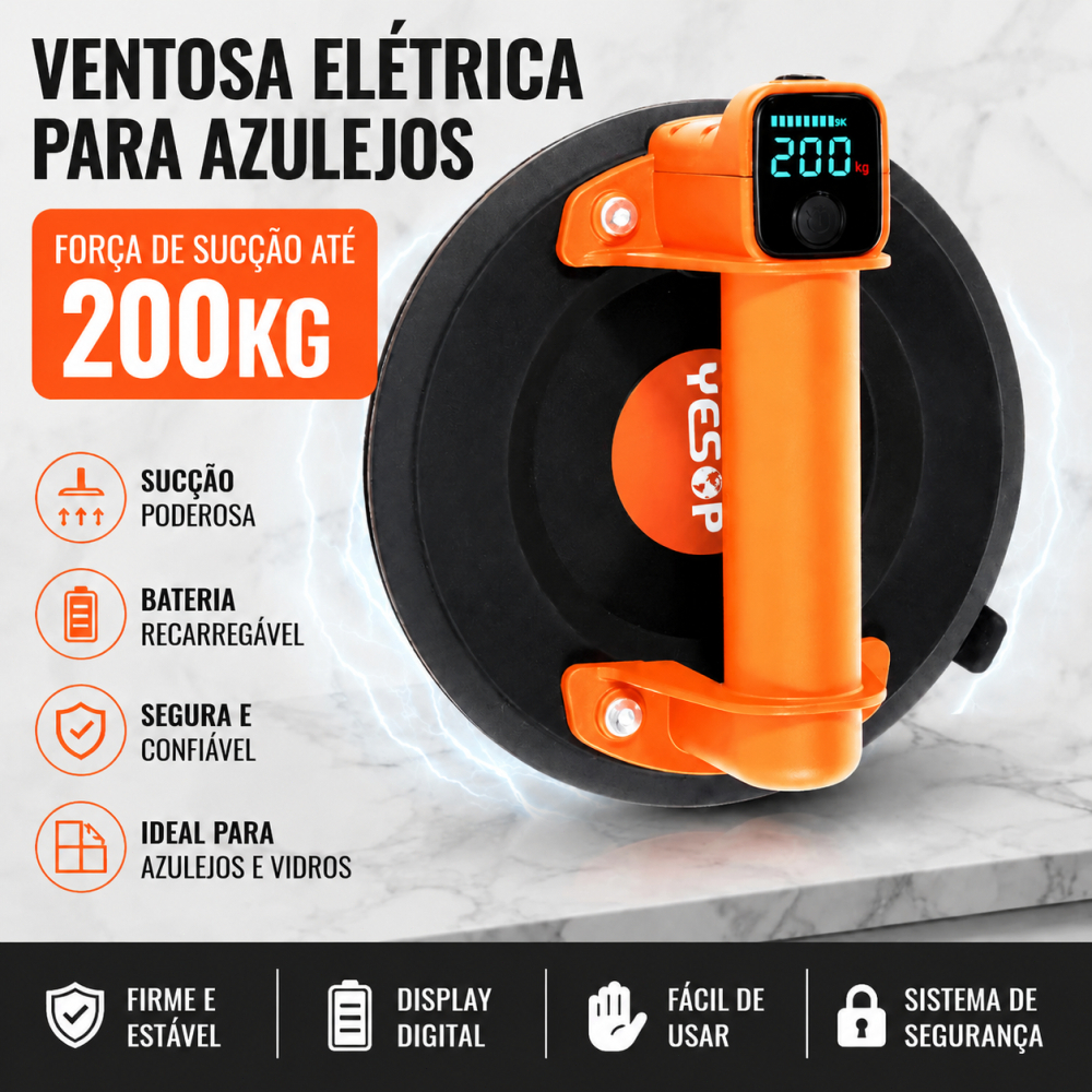 YESOP Ventosa Elétrica 200KG Sucção Automática A Vácuo Para Azulejo Porcelanato 