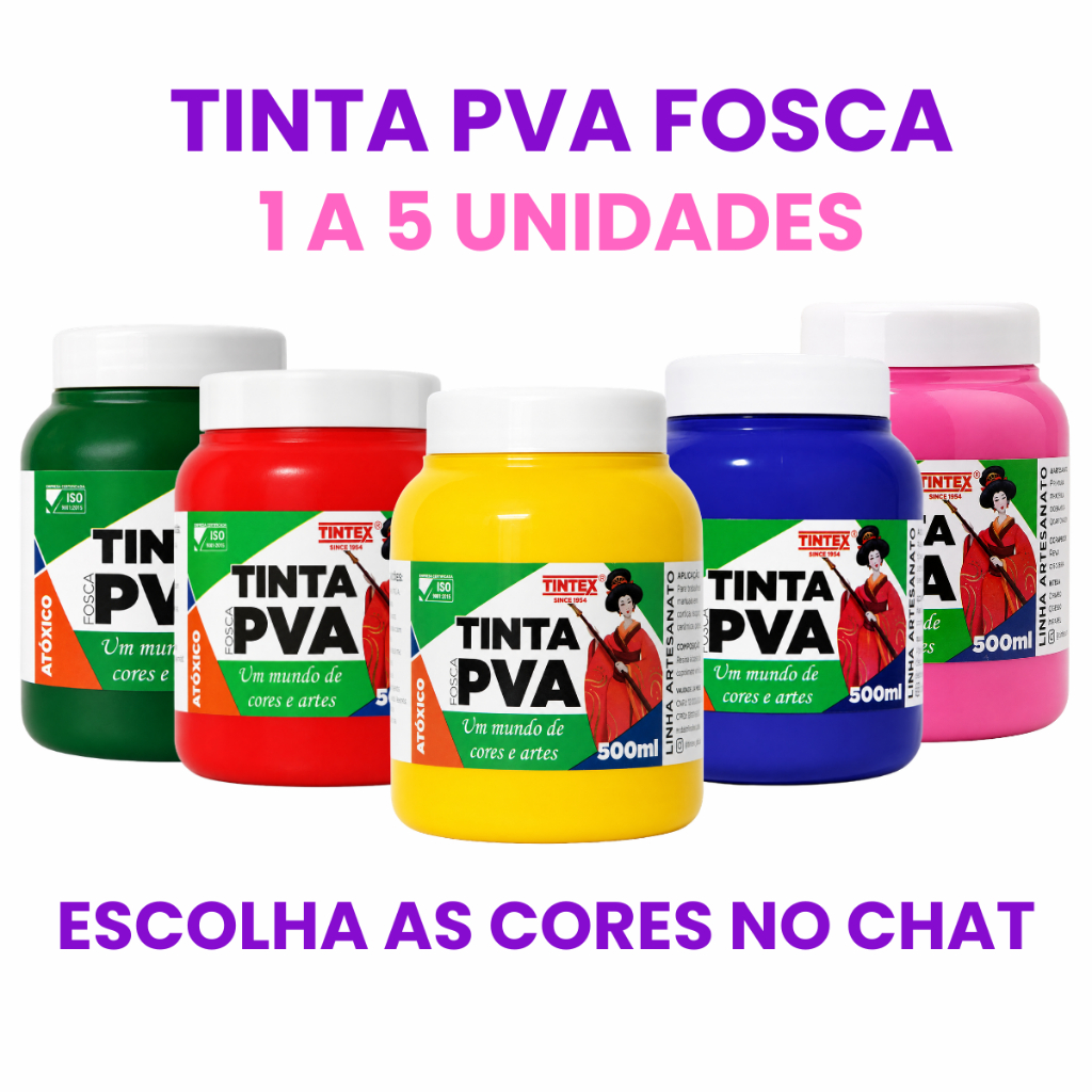 Tinta PVA Fosca 500ml - TINTEX | Artesanato, pintura, MDF