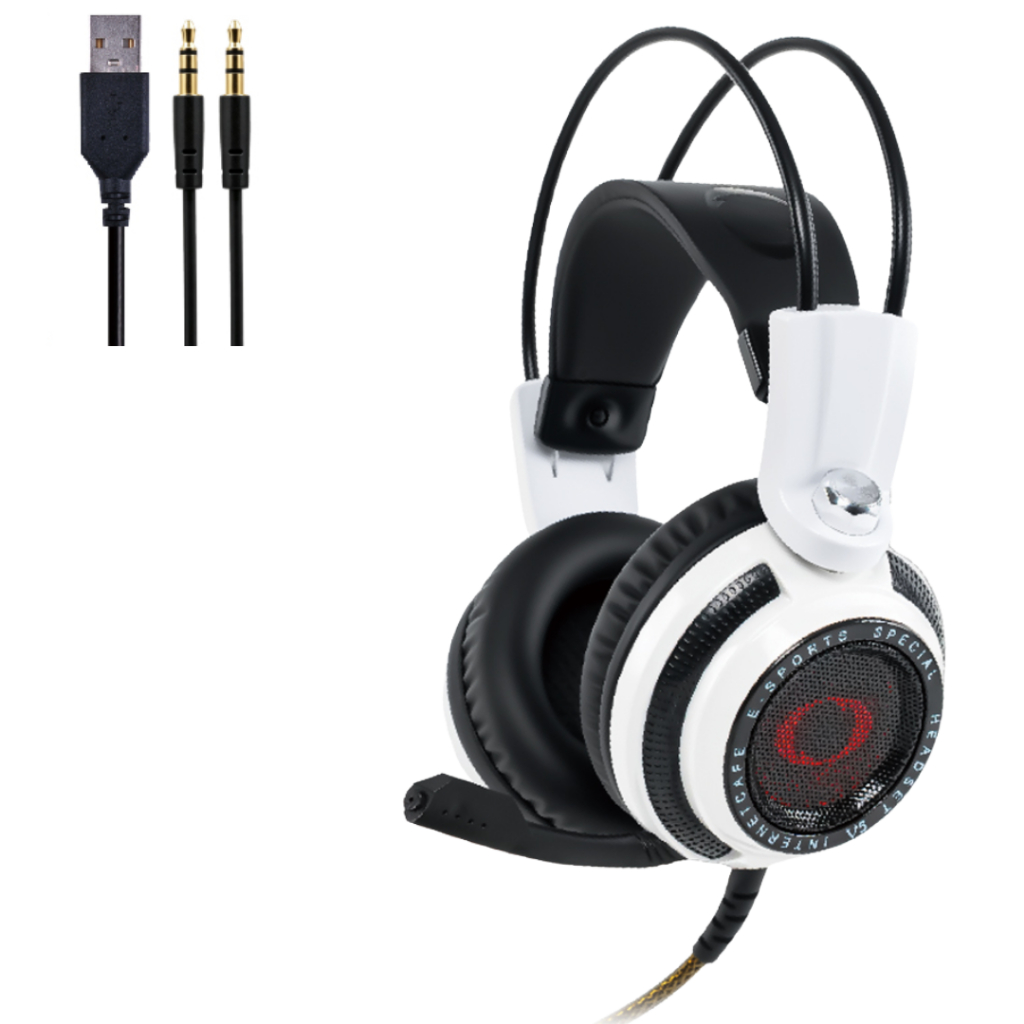 Headset Gamer Com Fio Microfone LED P2 USB 40mm Estéreo Para Computador PS4 Xbox Notebook