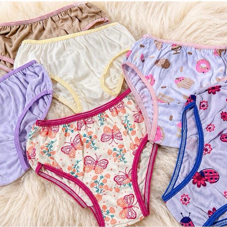 Kit Calcinha Infantil 100% Algodão Tanga Confortáveis Estampadas Menina Sortidas