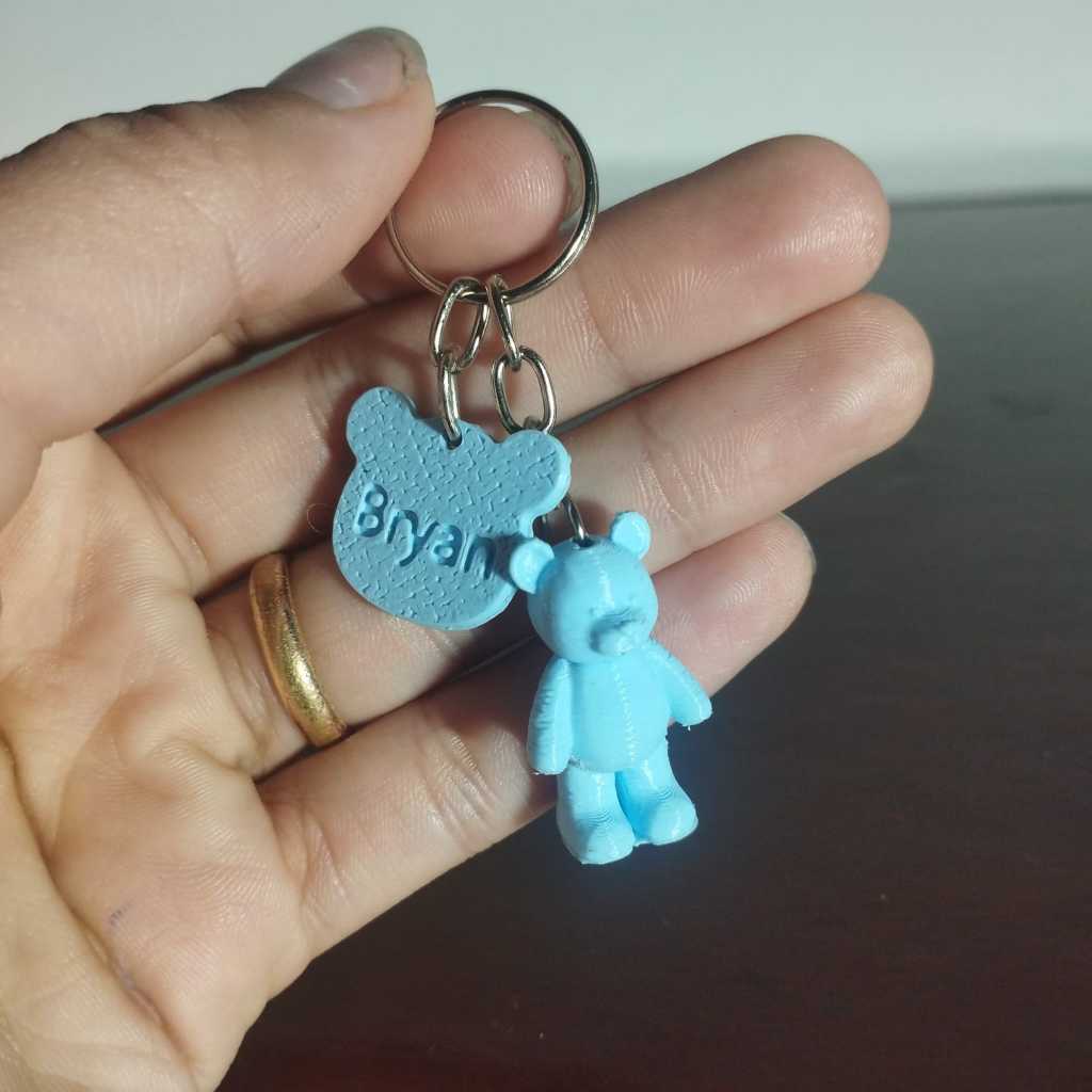 Kit Chaveiro Ursinho Lembrancinha Personalizada | Chá de Bebê, Nascimento, Batizado e Aniversário | Menino