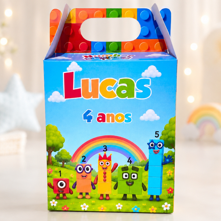 Caixa Maleta / Maletinha Numberblocks Personalizada | kit festa Lembrancinha Festa Aniversário Infantil