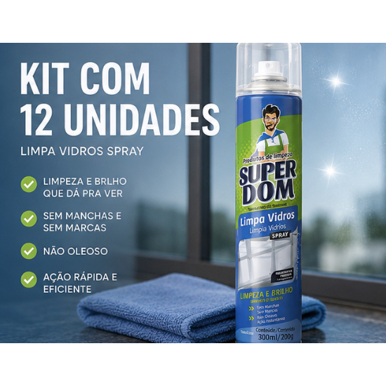 12 Limpa Vidros Domline 300ml