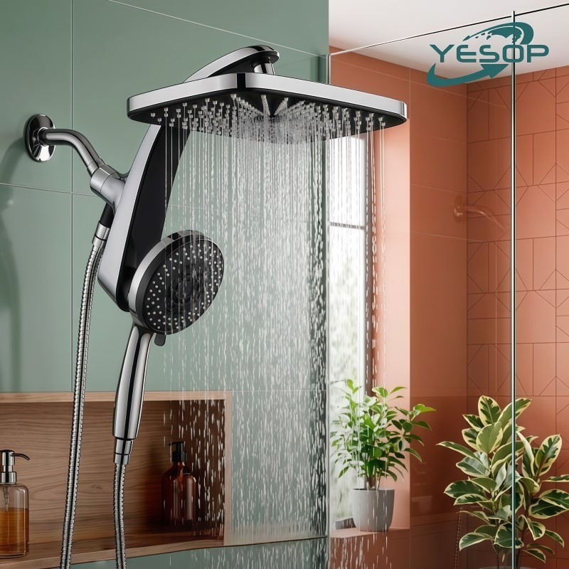 YESOP Kit Chuveiro Ducha Quadrado 30cm Com Base Magnética e Chuveiro De Mão 10 M