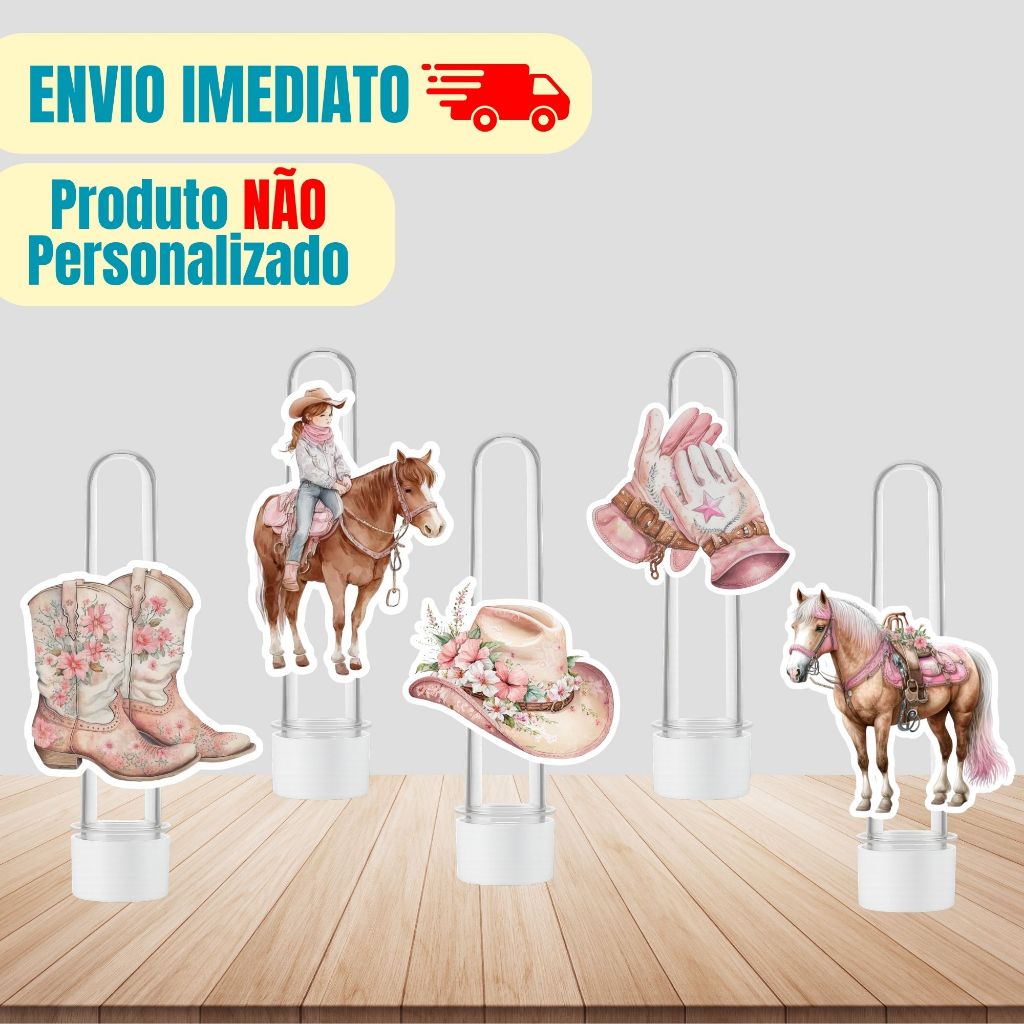 Aplique Tag Para Tubete Cowgirl Boiadeira | Personalizado | Lembrancinha Festa Infantil | Aniversário