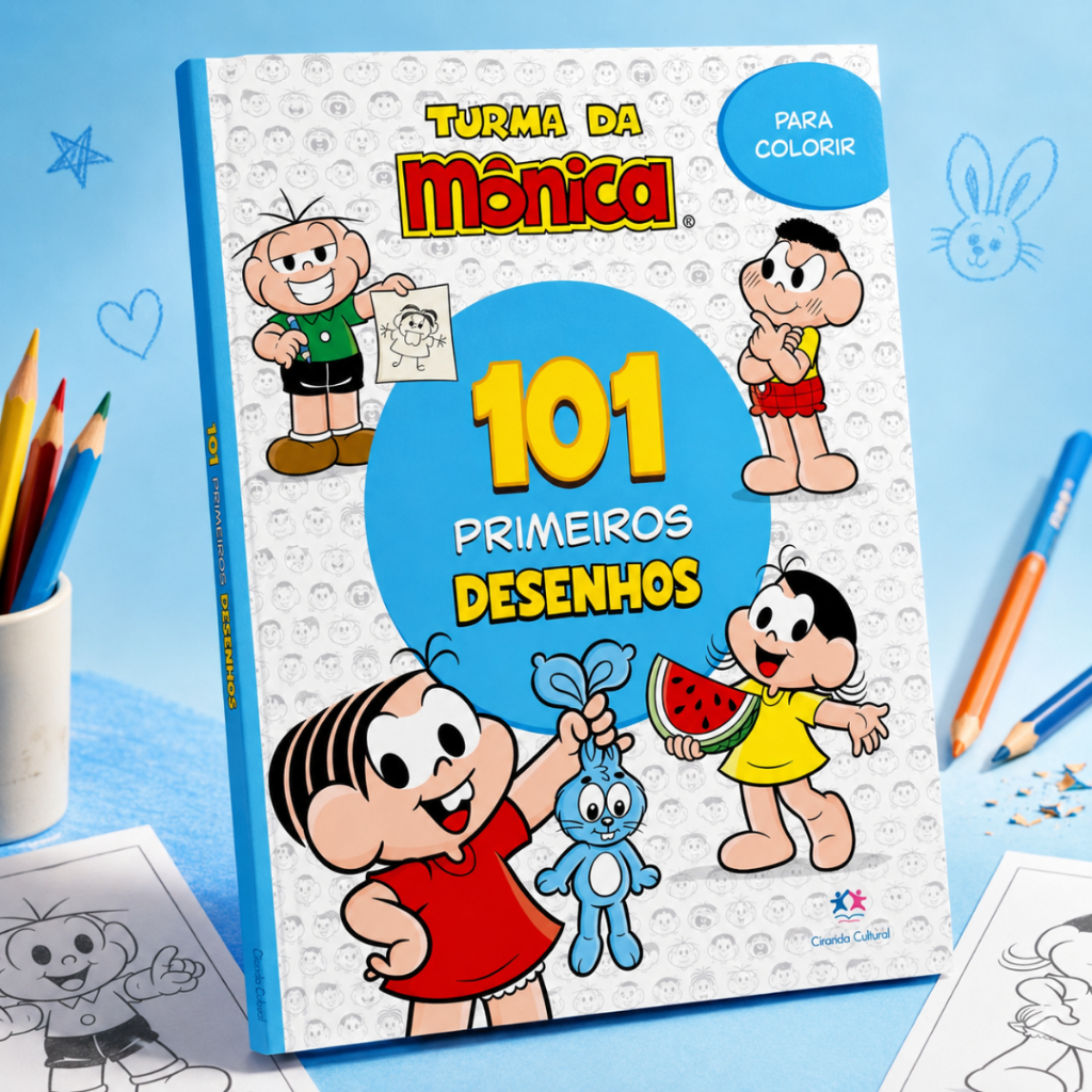 101 Primeiros Desenhos Turma da Mônica Livro para Colorir e Aprender
