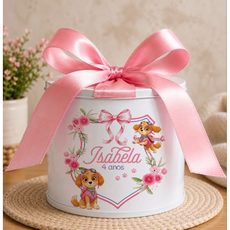 Tubolata Personalizada 5x6 cm • Lembrancinha Festa Infantil• tema Jardim • Aniversário • Chá de Bebê