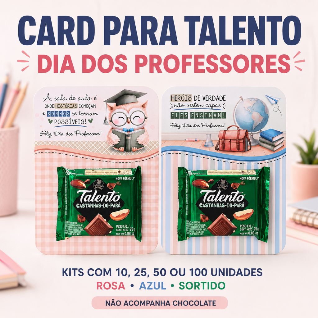 Card Dia dos Professores para Chocolate Talento 25g