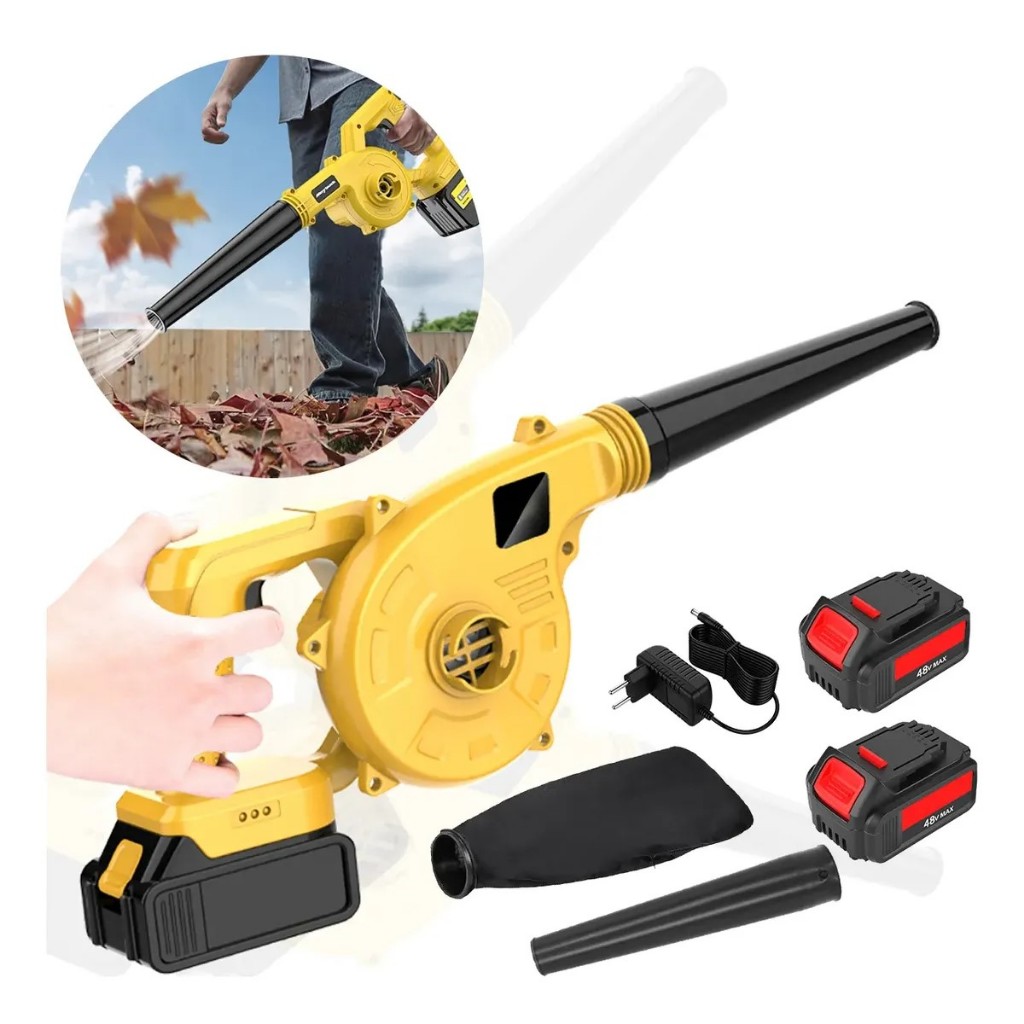 Soprador De Folhas Aspirador Elétrico Com 2 Baterias 48vprem
