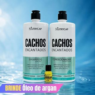 Kit para Cabelos Cacheados Shampoo + Condicionador 900ml Muito Cheiroso + Brinde Óleo de Argan