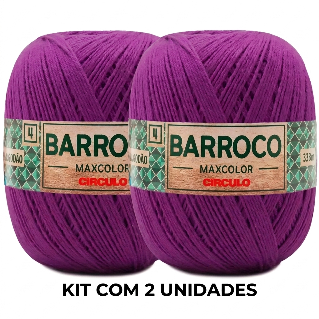Kit 2 Barbantes Barroco Círculo Nº4 200g Cores Iguais Crochê Artesanato