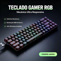 Teclado Mecânico Gamer68Teclas,16 Efeitos de Iluminação RGB, Anti‑Ghosting Total, ConexãoCom Fio,PortátilparaNotebookepc