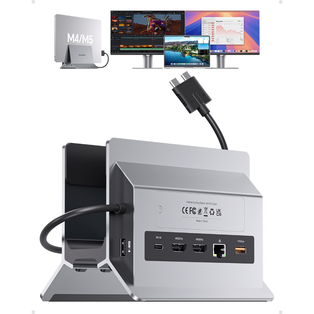 Docking Station PULWTOP para MacBook com suporte a dois monitores 4K@60Hz, gabin