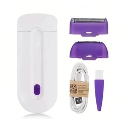 Depilador Elétrico Recarregável Feminino com Luz LED, Portátil para Rosto, Pernas e Axilas