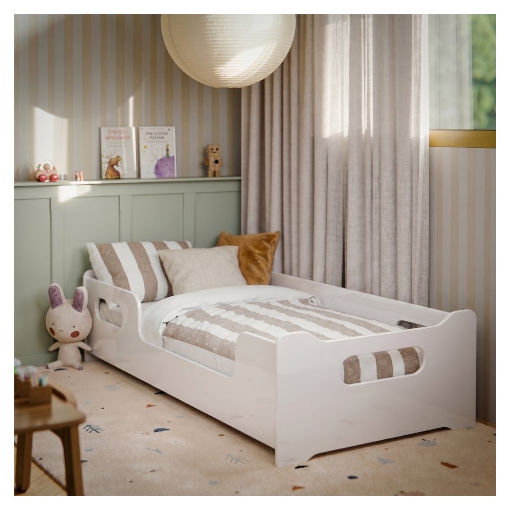 Cama Infantil com colchão Montessoriana Baixa Juvenil E Grade De Proteção Para Quarto De Criança Menina Menino · foto 2