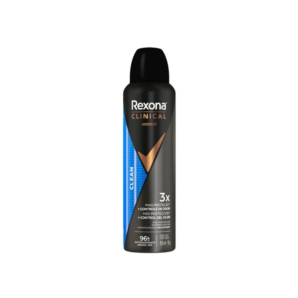 Desodorante Antitranspirante Aerossol Rexona Men Clinical Clean 150ml