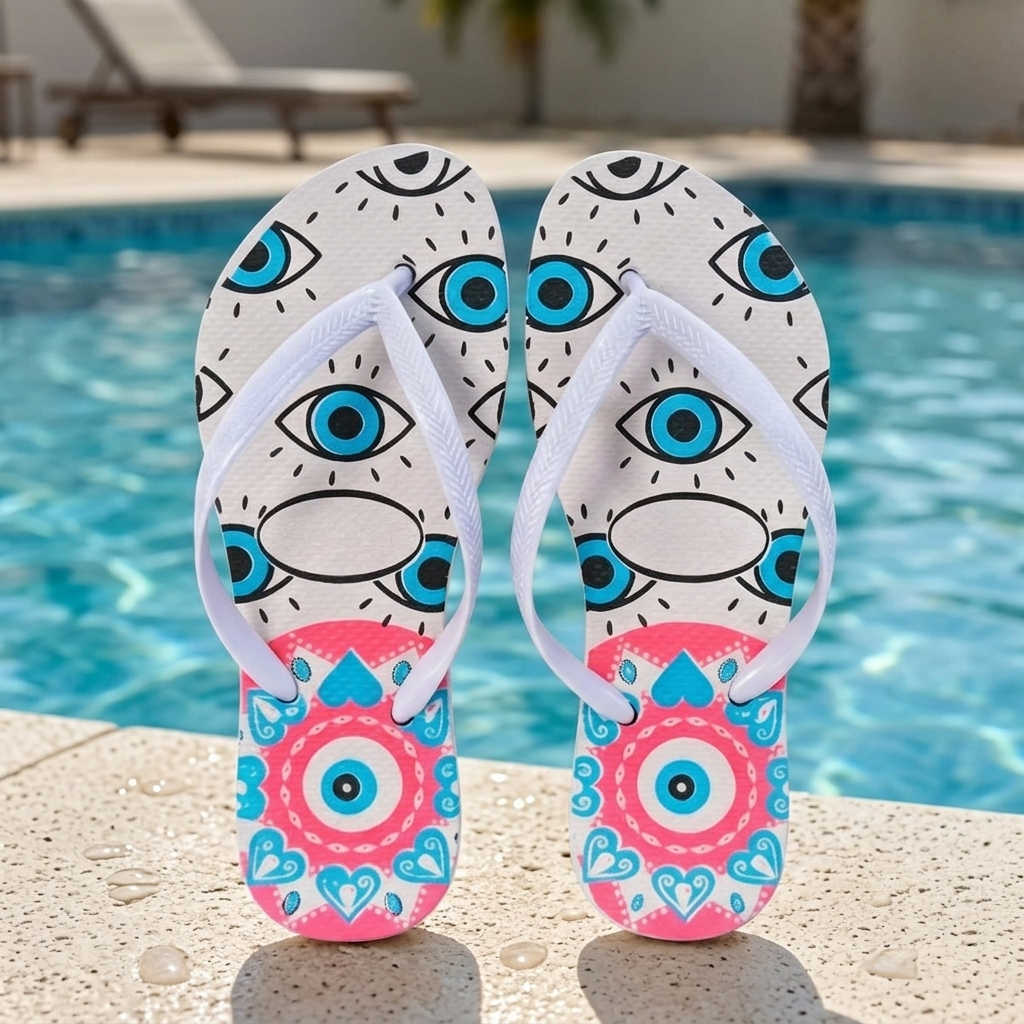 Chinelo Feminino Estampado Slim Sandália Praia Verão Confortável Leve Antiderrapante Lançamento