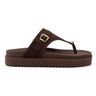 Sandália Chinelo Papete Feminina FlatForm de Dedo Confortável Verão Fivela Dia a Dia Plataforma Baixa Leve Enfeitada