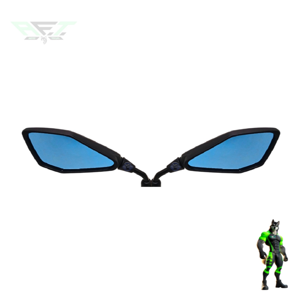 Par Retrovisor Espelho AZUL Modelo Z400 Rosca Honda Fixo Haste curta Esportivo (NAO E MINI) · foto 2