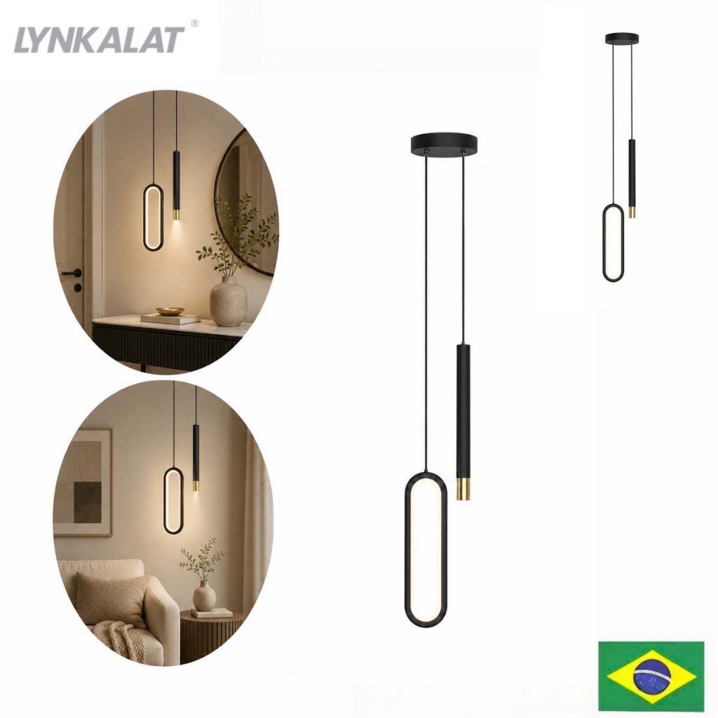 LYNKALAT Kit Modern Pendant Light for Bedroom Hanging Lamps Lighting Ring, Aluminum Lamp Living Room