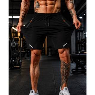Bermuda Shorts Masculino Slim Fit Poliamida Esportivo Treino Academia com Ziper