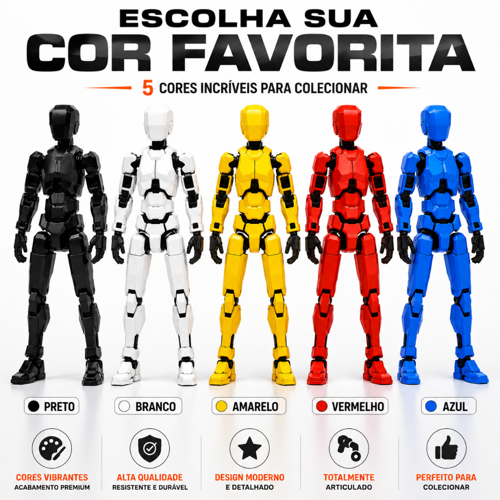 Boneco Articulado Dummy 13 Brinquedo Infantil Figura Criativo de Manipular e Montar Acessórios