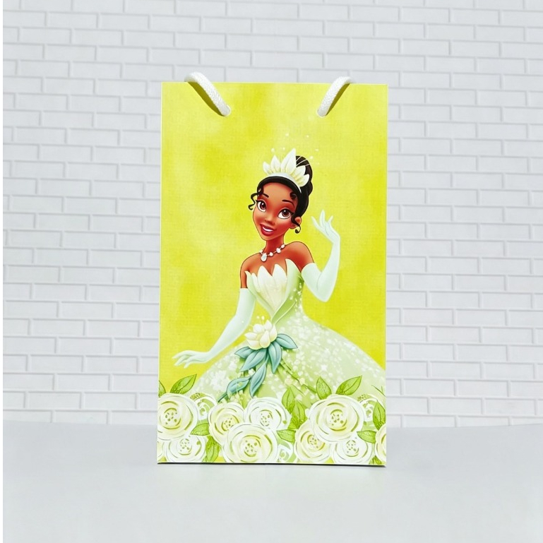 Princesa Tiana - Kit Mini Sacolinha Personalizada PEGUE e MONTE/Sacola/Aniversario/Lembrancinha/Festa