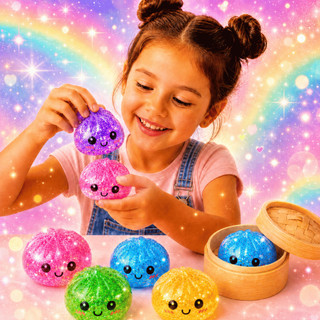 Squishy Baozi Pãozinho Glitter Raro Slow Rising Antiestresse Surpresa