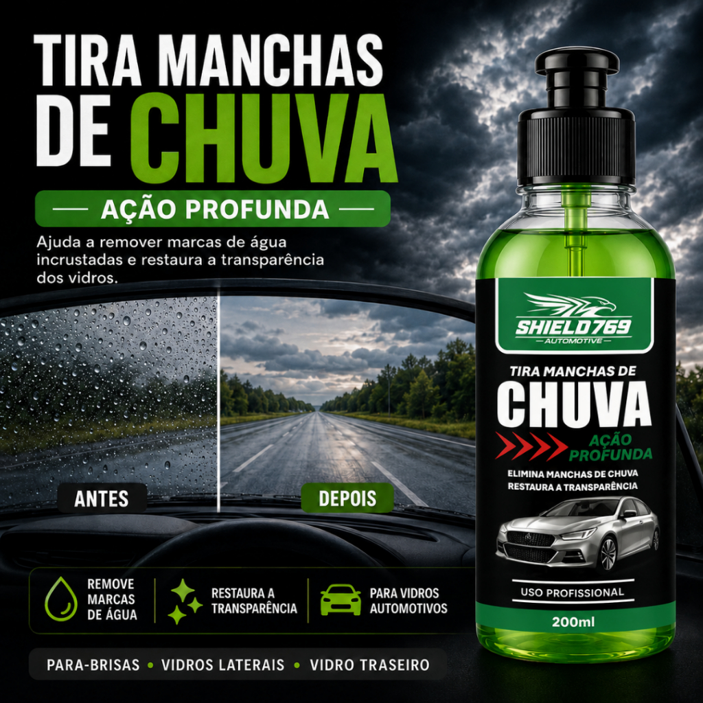 Limpa Vidro Automotivo Tira Manchas de Chuva - Restaura Vidros e Para-Brisas