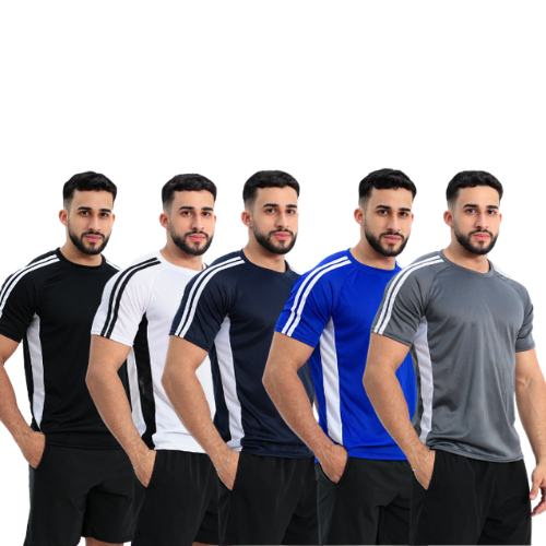 KIT 5 Camisetas Esportivas Masculinas Dry Fit Treino Fitness Academia Corrida Leve Respiravel