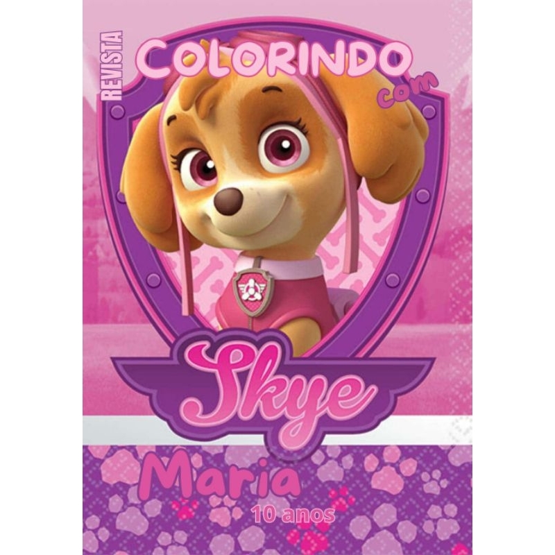 Livrinho Personalizado Skye - Lembrancinha Para Aniversário Infantil - Kit 10/15/20