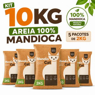 Kit 5 Areia Sanitária Higiênica De Mandioca Granulado Para Gatos Biodegradável MAIS BARATA
