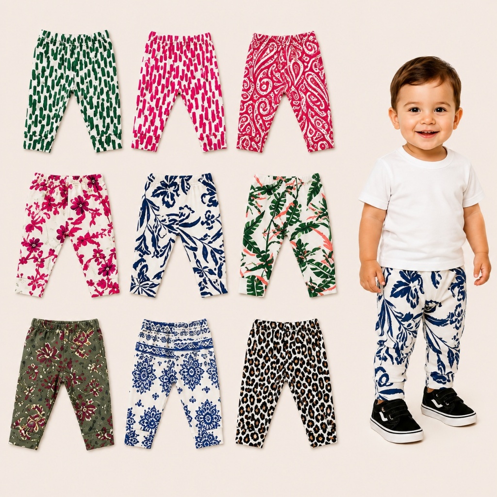Kit 3 Calças Mijão Bebê Canelado 100% Algodão Culote Enxoval Menino Menina Roupinha Macia Confortável Cores Sortidas