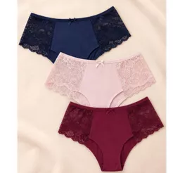 kit 3 calcinhas 50 ao 64 plus size lateral renda conforto