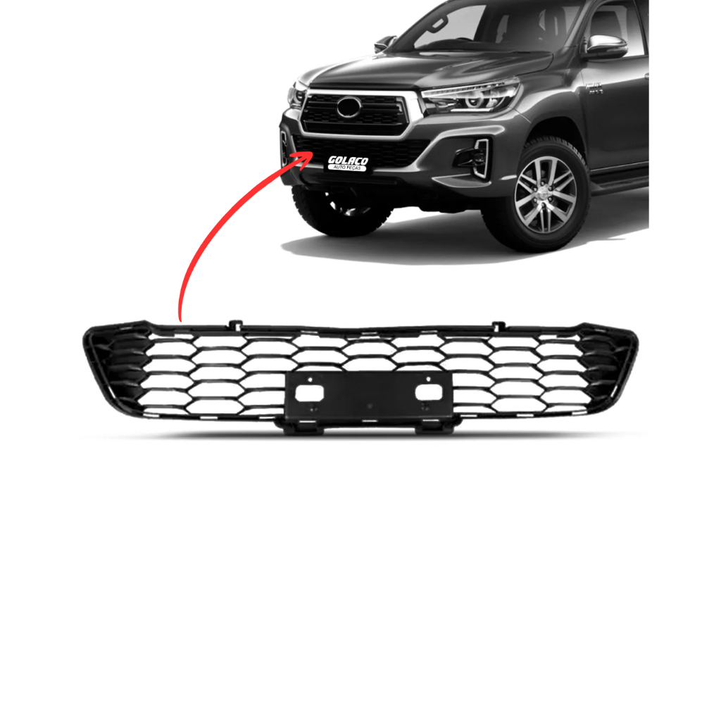Grade Central Inferior Parachoque Dianteiro Hilux 2019 2020 2021