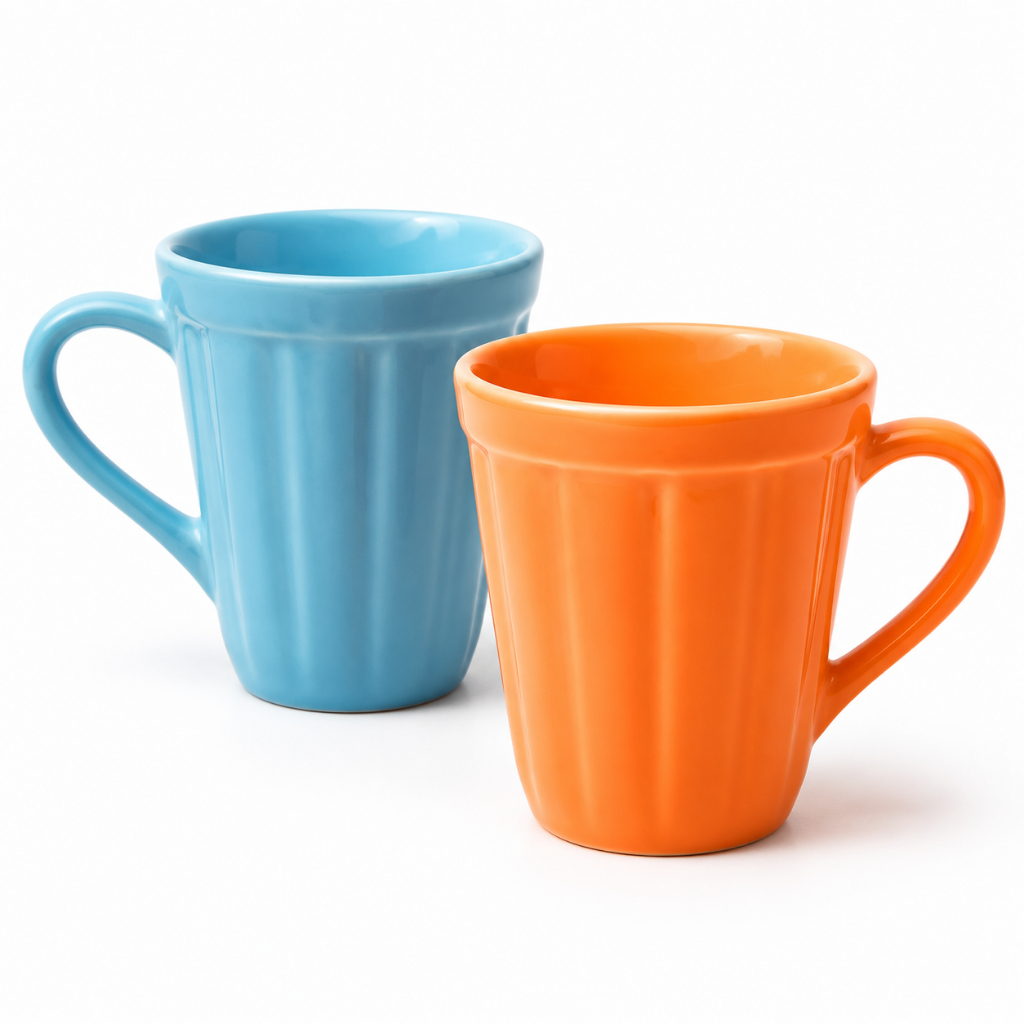 Kit 2 Xicaras para Cafe Canelada Porcelana 120ml Café Expresso Decoração Cozinha Cantinho do Café