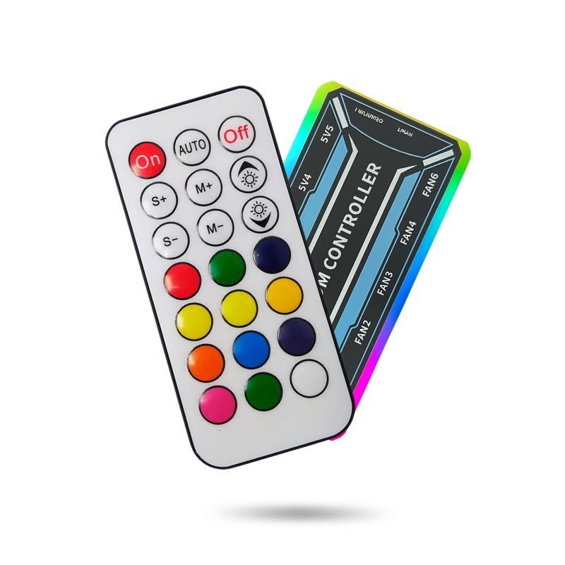 Kit Controladora Gamer + Controle FAN RGB Cooler até 10 Fans para Gabinete Titor