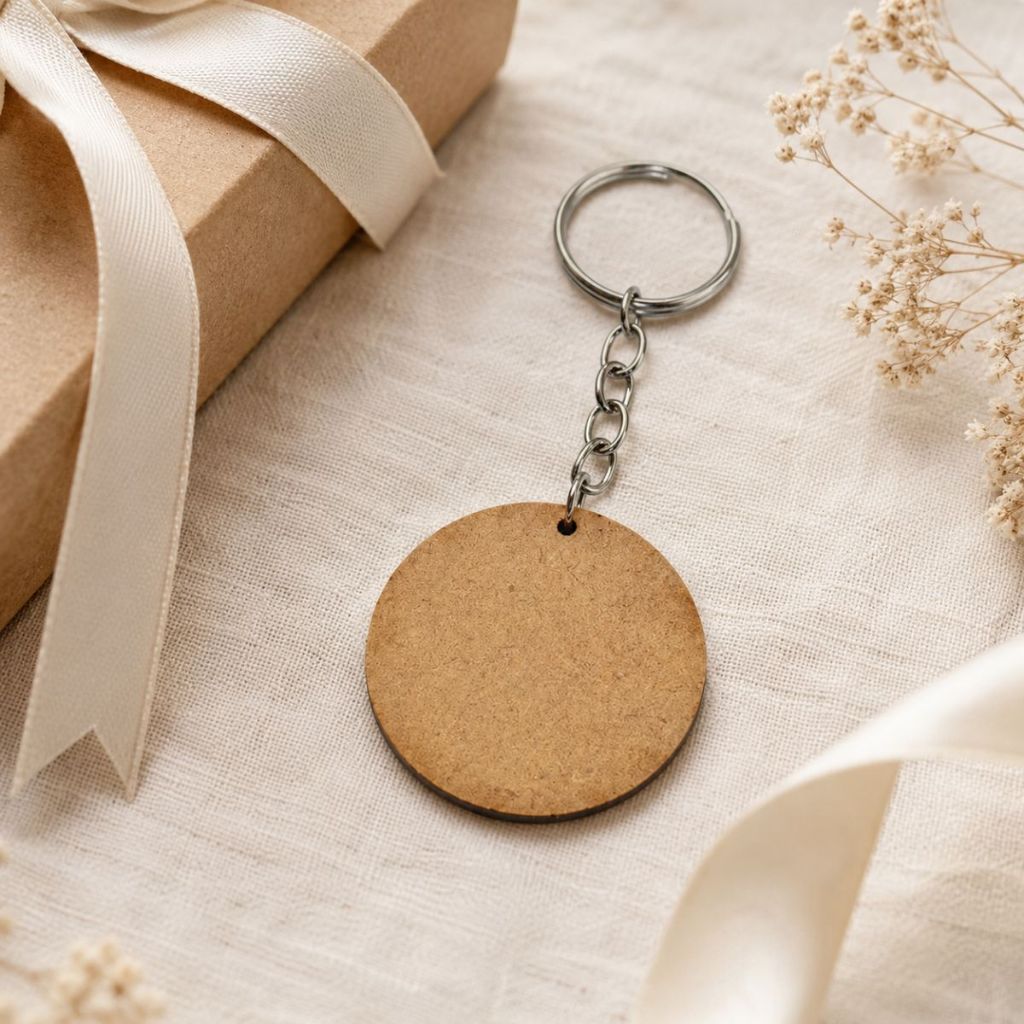 Kit Chaveiros Bolacha MDF Cru 5cm Redondo Lembrancinha Decoração Enfeite