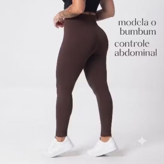 Calça Legging Canelada Premium Cintura Alta Sem Costura Para Academia Elástica e Fitness