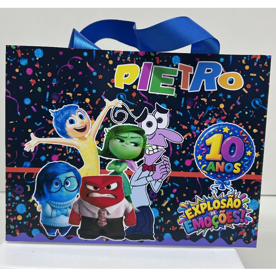 Sacolinha Personalizada  Divertidamente Tam G - Lembrancinhas festa de aniversário em varios temas