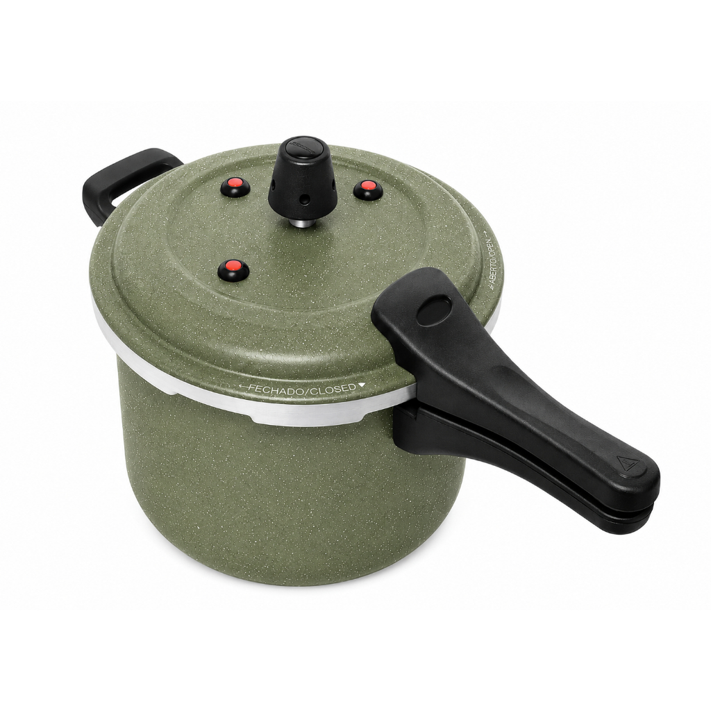 Panela De Pressão 5l Fecho Externo Antiaderente 7 Camadas Verde