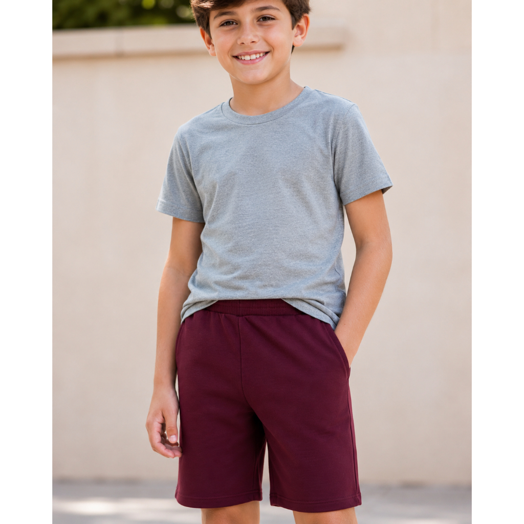 Bermuda Infantil Moletom Leve Menino Short Sport Verão Básica Escola Uniforme