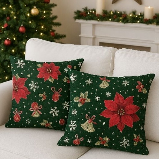 Kit 2/ Capas Para Almofada Modelo Natal Decorativo