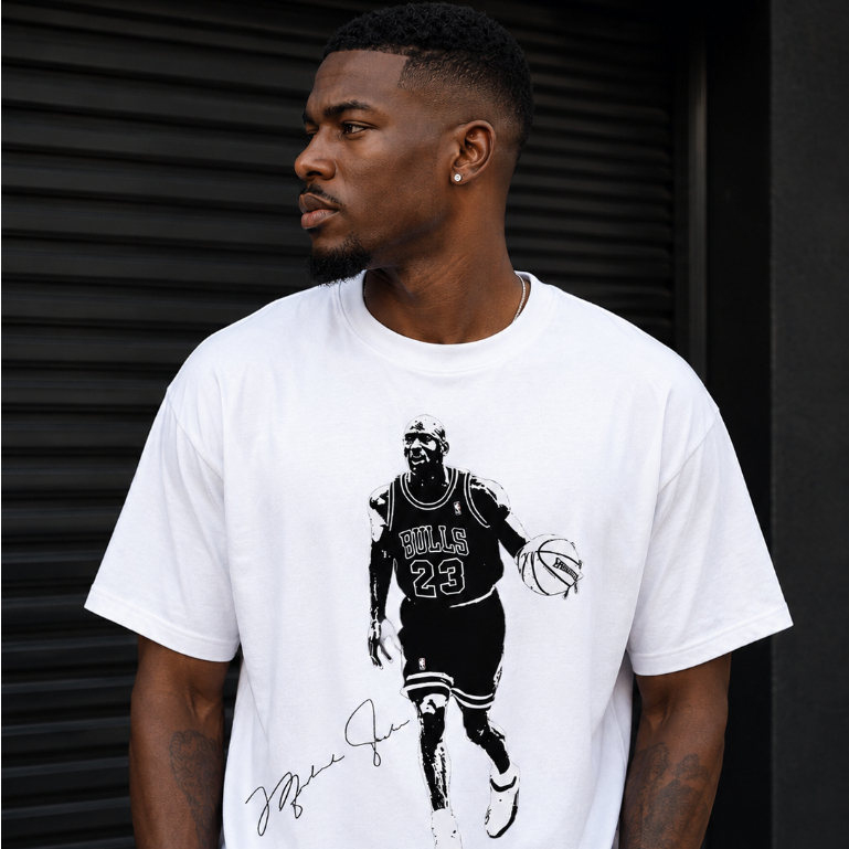 [Camiseta Masculina  Premium em 100% Algodão Puro Camiseta Streetwear Michael Basquete Estampada  Algodão Sports